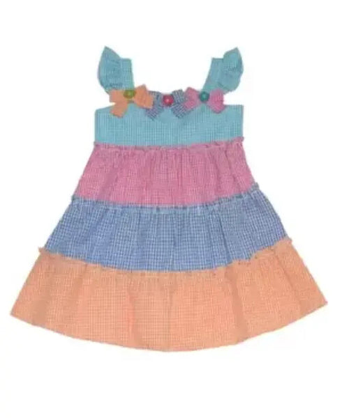 Blueberi Boulevard Toddler Girls Bow Seersucker Dress 2T